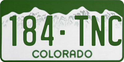 CO license plate 184TNC