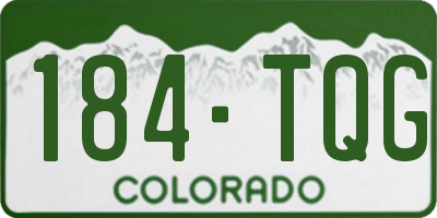 CO license plate 184TQG