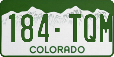 CO license plate 184TQM