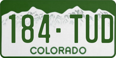 CO license plate 184TUD