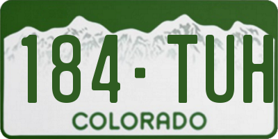 CO license plate 184TUH
