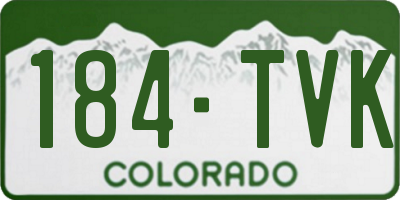 CO license plate 184TVK