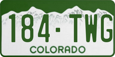 CO license plate 184TWG