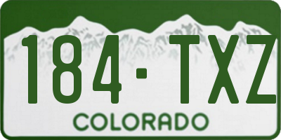 CO license plate 184TXZ