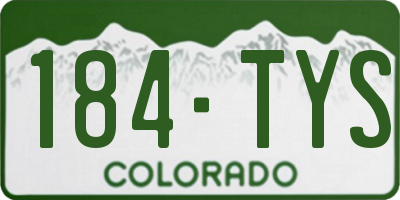 CO license plate 184TYS