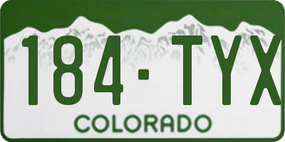 CO license plate 184TYX