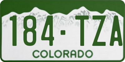 CO license plate 184TZA