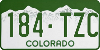 CO license plate 184TZC