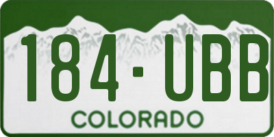 CO license plate 184UBB