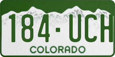 CO license plate 184UCH