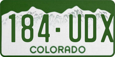 CO license plate 184UDX