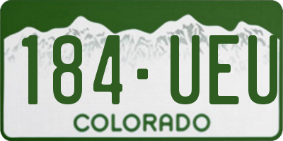 CO license plate 184UEU