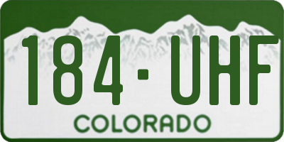 CO license plate 184UHF