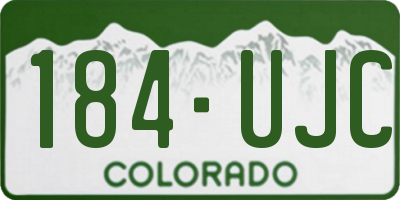 CO license plate 184UJC