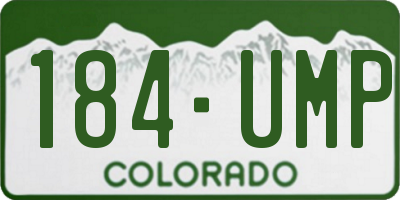 CO license plate 184UMP