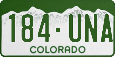 CO license plate 184UNA