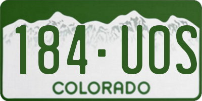 CO license plate 184UOS