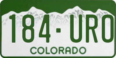 CO license plate 184URO