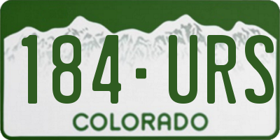 CO license plate 184URS