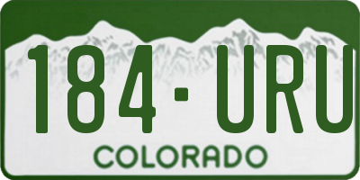 CO license plate 184URU