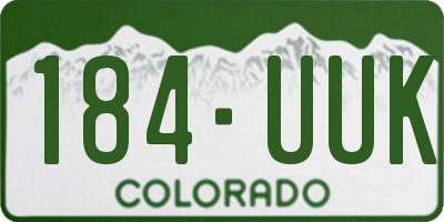 CO license plate 184UUK