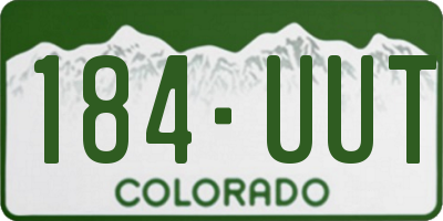 CO license plate 184UUT