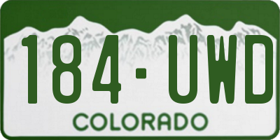 CO license plate 184UWD