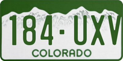 CO license plate 184UXV