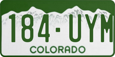 CO license plate 184UYM