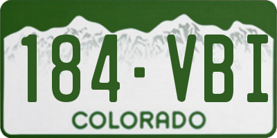 CO license plate 184VBI