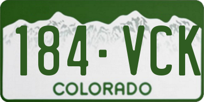 CO license plate 184VCK