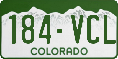 CO license plate 184VCL
