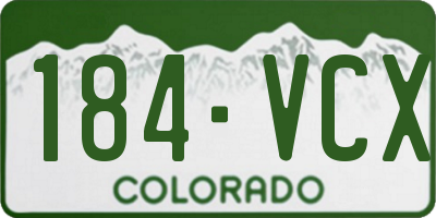 CO license plate 184VCX