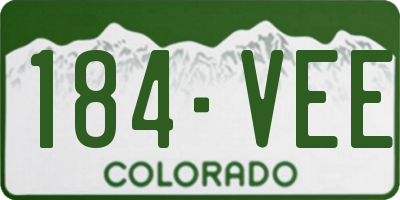 CO license plate 184VEE