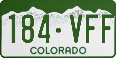 CO license plate 184VFF
