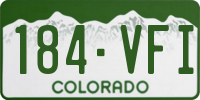 CO license plate 184VFI