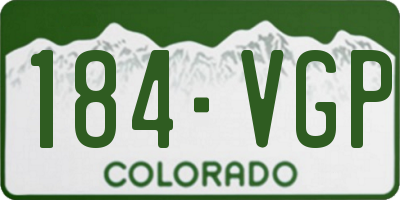 CO license plate 184VGP