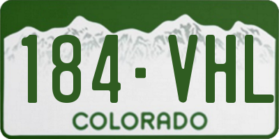CO license plate 184VHL
