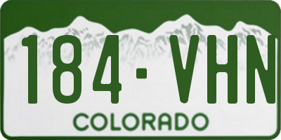 CO license plate 184VHN