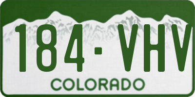 CO license plate 184VHV