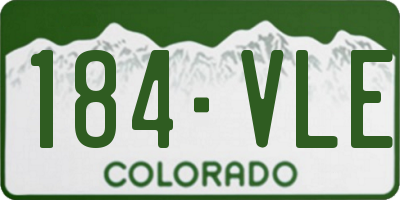 CO license plate 184VLE