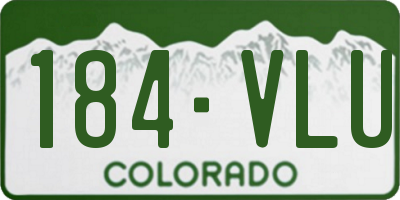 CO license plate 184VLU