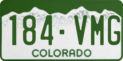CO license plate 184VMG