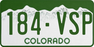 CO license plate 184VSP