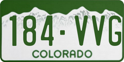 CO license plate 184VVG