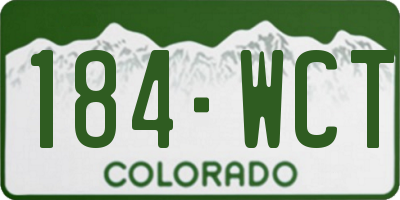 CO license plate 184WCT