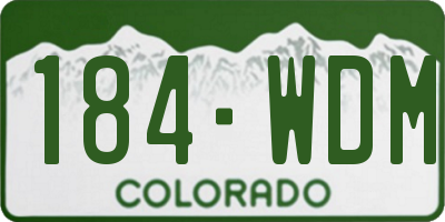 CO license plate 184WDM