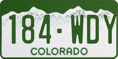CO license plate 184WDY