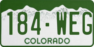 CO license plate 184WEG