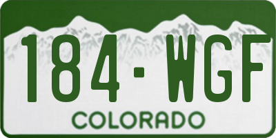 CO license plate 184WGF
